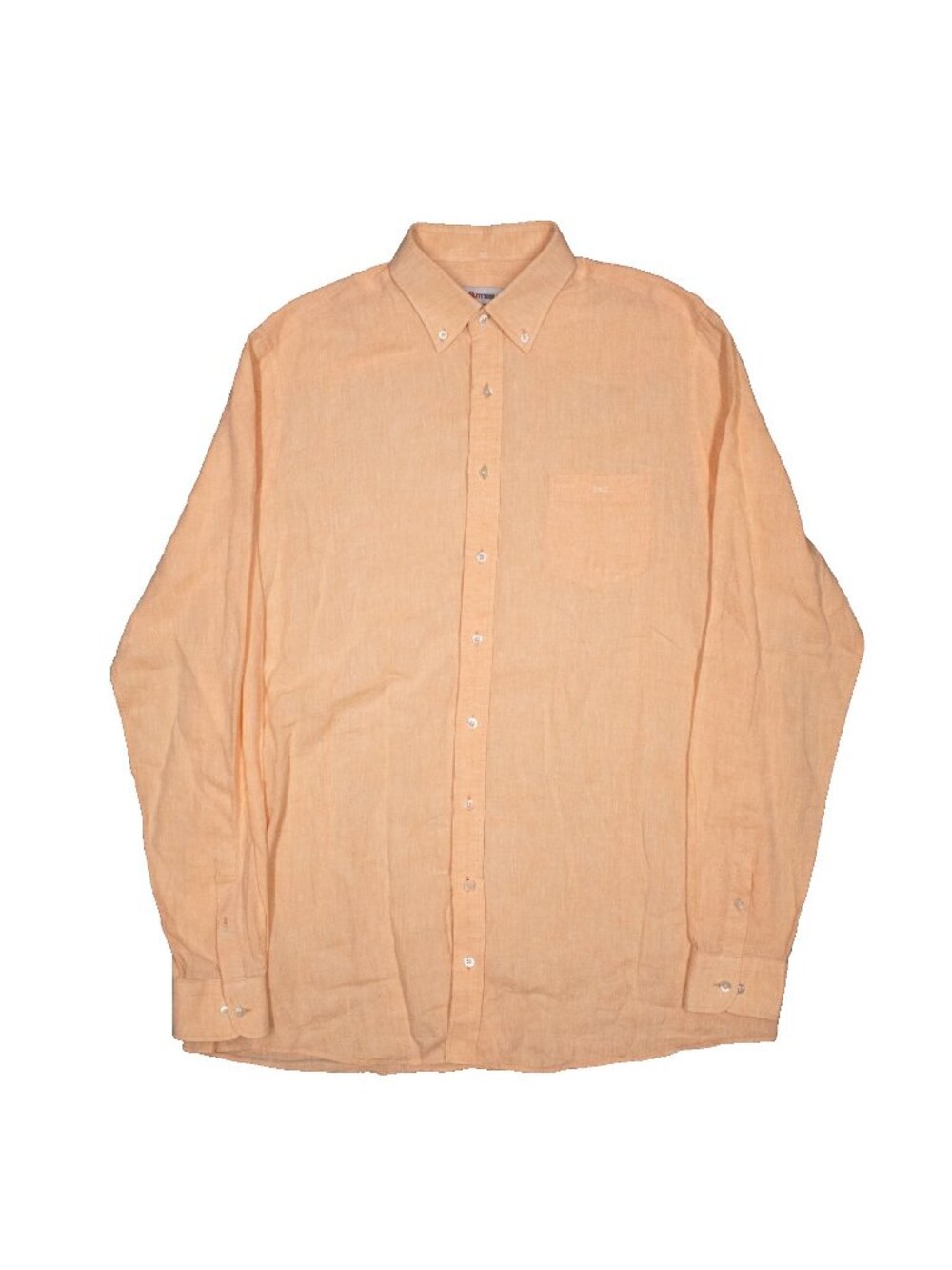 Surmesur 100% Linen Shirt Button Down Extra Long Sleeve Orange 17.5 XL